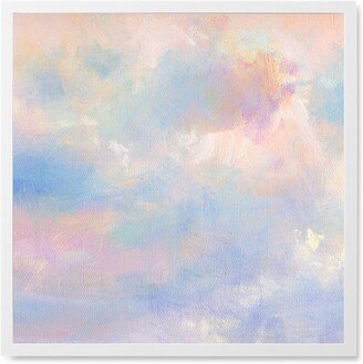 Photo Tiles: Pink Painted Clouds Photo Tile, White, Framed, 8X8, Multicolor