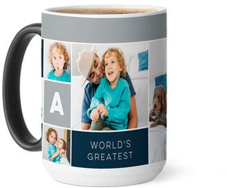 Mugs: Dad Color Blocks Color Changing Mug, 15Oz, Black