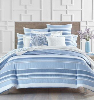 Damask Designs Coastal Stripe 300 Thread Count Duvet Cover Set, Full/Queen, Created for Macy's