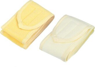 Unique Bargains 2 Pcs Towel Headbands Make Up Hair Band Spa Yoga Self-Adhesive Tape Beige Yellow