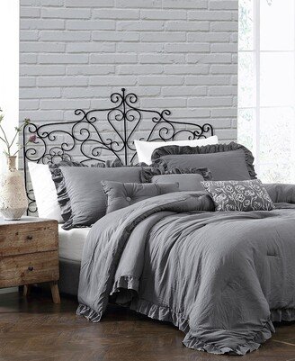 Montage Home Davina Enzyme Ruffled 6 Piece Comforter Set, Queen