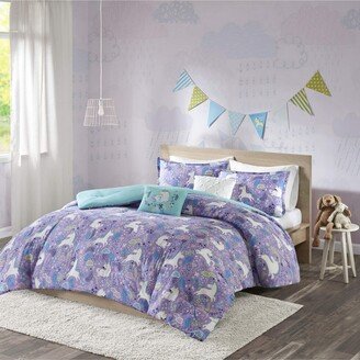Gracie Mills Kids Lola Comforter Set, Purple - Twin