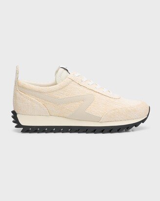 Cotton Leather Retro Runner Sneakers