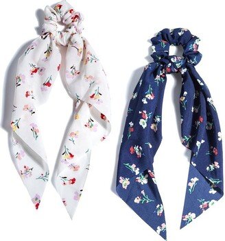 Assorted Set Of 2 Floral Scarf Ponys