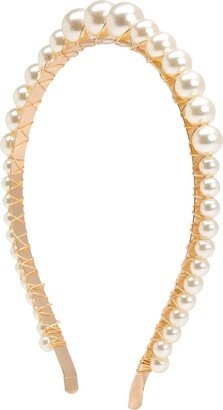 Faux Pearl Headband Hair Accessory Gold