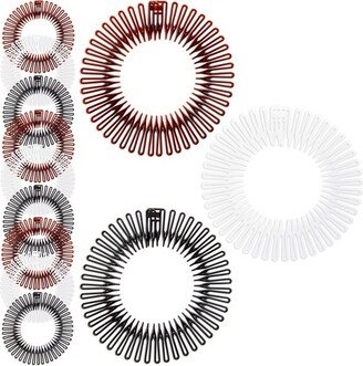 Glamlily 12 Pack 90s Zig Zag Style Circle Headbands with Teeth for Women's Hair Accessories (3 Assorted Colors)