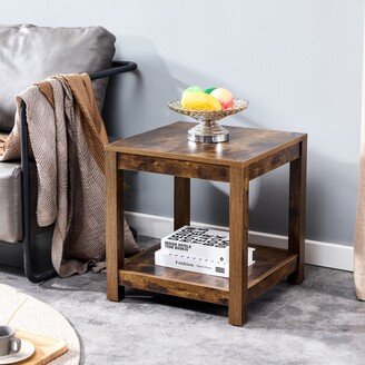 CoolArea 2-Tier Small Space End Table ,Modern Night Stand, Sofa table, Side Table with Storage Shelve