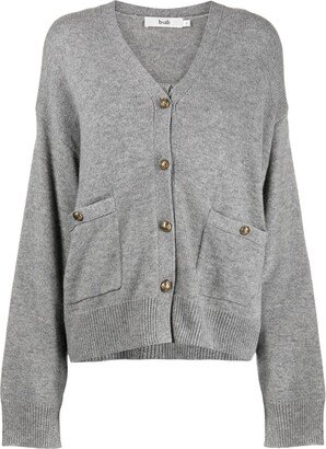 b+ab Purl-Knit Buttoned Cardigan