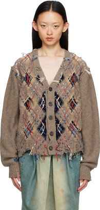 Brown Cutout Cardigan