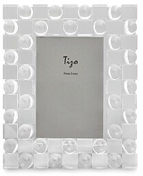 Clear Spheres & Squares Crystal Glass 5 x 7 Picture Frame