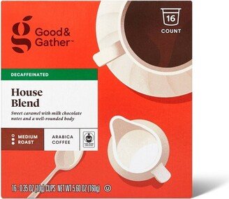 Decaf Medium Roast House Blend Coffee - 16ct Single Serve Pods - Good & Gather™