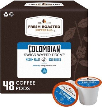 Fresh Roasted Coffee - Colombian SW Decaf Medium Roast Single Serve Pods - 48CT