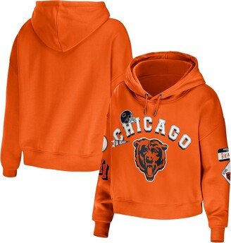 Women's Wear by Erin Andrews Orange Chicago Bears Plus Size Modest Cropped Pullover Hoodie