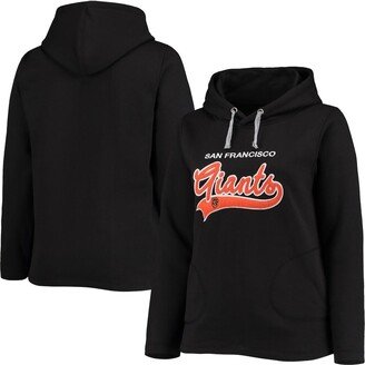 Women's Soft as a Grape Black San Francisco Giants Plus Size Side Split Pullover Hoodie