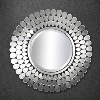 Ballin Contemporary Silver 40-inch Radial Pattern Wall Mirror with