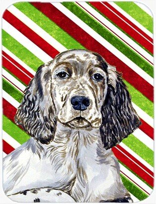 LH9232LCB English Setter Candy Cane Holiday Christmas Glass Cutting Board