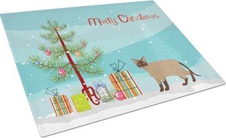 CK4576LCB Burmese Cat Merry Christmas Glass Cutting Board