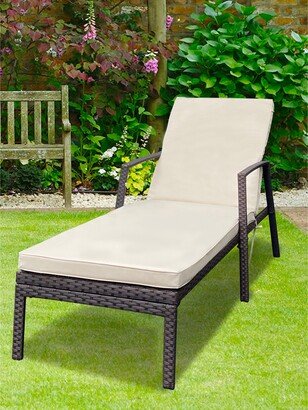 Rasoo Modern Outdoor Patio Lounge Chair, Rattan Wicker Patio Chaise Lounges Chair for Balconies, Beaches and Pools