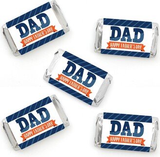 Big Dot Of Happiness Happy Father's Day - Mini Candy Bar Wrapper Stickers Party Small Favors 40 Ct