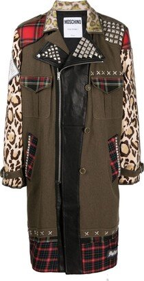 Patchwork Biker-Style Coat