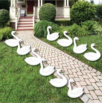 Big Dot Of Happiness Swan Soiree - Lawn Decor - Outdoor White Swan Party Yard Decor - 10 Pc