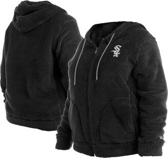 Women's Black Chicago White Sox Plus Size Sherpa Full-Zip Jacket