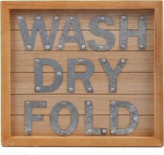 The Gray Barn Laundry Room 'Wash, Dry Fold' Decorative Wooden Door and Wall Sign.