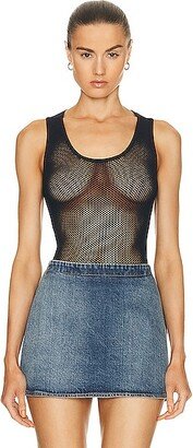 Fishnet Bodysuit in Navy