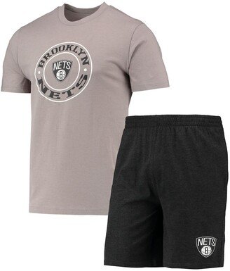 Men's Concepts Sport Black, Gray Brooklyn Nets T-shirt and Shorts Sleep Set - Black, Gray