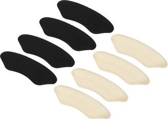 Unique Bargains Silicone Heel Support Cup Pads Orthotic Insole Plantar Care Heel Pads 8Pcs PU Beige Black