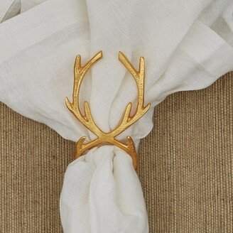 Gold Reindeer Napkin Ring – set of 4