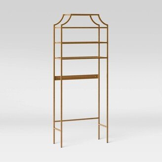 Metal/Glass Etagere Brass