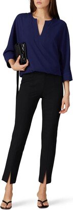 Derek Lam Collective Rent the Runway Pre-Loved Navy Elastic Waist Blouse