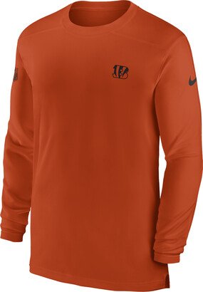 Men's Dri-FIT Sideline Coach (NFL Cincinnati Bengals) Long-Sleeve Top in Orange