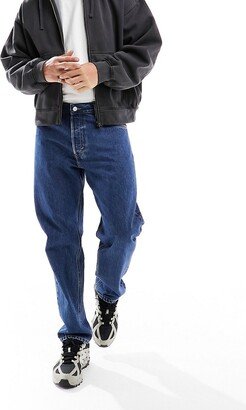 Barrel relaxed fit tapered leg jeans in nobel blue