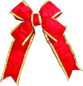 Red, Gold Nylon, Plastic Outdoor Decorative Bow