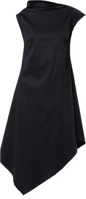 Metamorphoza Elegant Asymmetrical Dress In Black