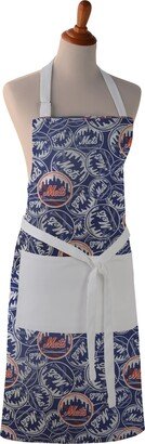 New York Mets Prints Cotton Apron - Kitchen Cooking Bbq Full & Half Customizable Homemade Large Pocket