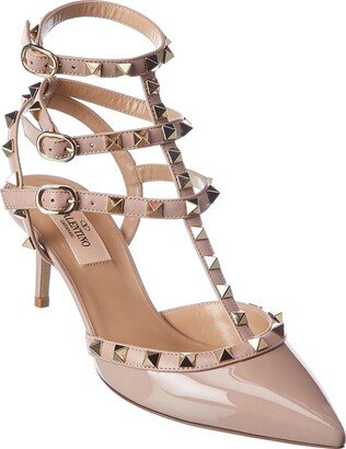 Rockstud Caged 65 Patent Ankle Strap Pump