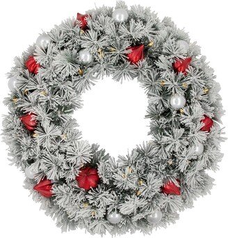 Northlight Pre-Lit Snowy Bristle Pine Artificial Christmas Wreath