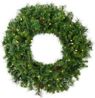 Cheyenne Pine Artificial Christmas Wreath, Warm White LED Lights