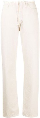 Frayed Straight-Leg Jeans-AA