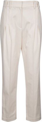 High-Waist Straight-Leg Cropped Trousers