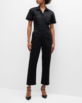 Worker Stretch Short-Sleeve Jumpsuit