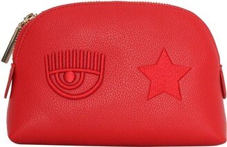 Eye Star Embroidered Zipped Cosmetic Bag-AC