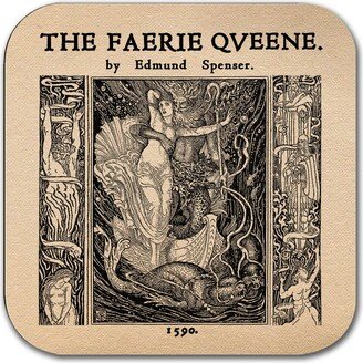 The Faerie Queene By Edmund Spenser Coaster. Coffee Mug Coaster With The Queene Poem Design, Bookish Gift, Literary Gift