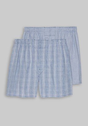 Big & Tall Men's Plaid Woven Boxers-AA