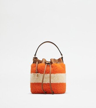Bucket Bag in Sheepskin and Leather Micro