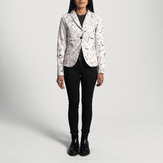 Donna Blake White Leather Blazer