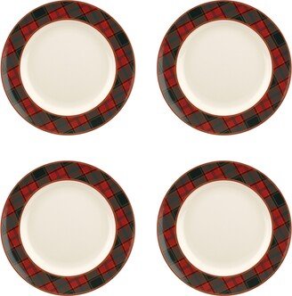 Christmas Tree Tartan Dinner Plate, Set of 4